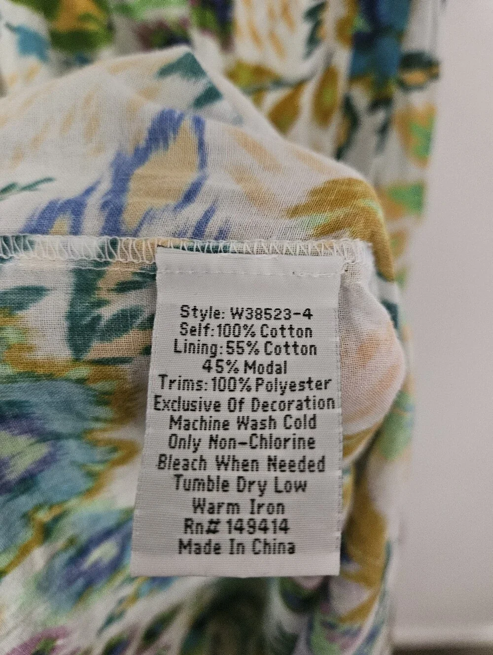 Johnny Was Ikat Bloom Pintuck Tiered Dress - Picture 6 of 8